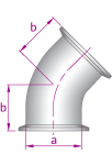 Tri-clamp 45 degree elbow