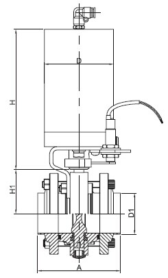 pneumatic-sanitary-flanged-butterfly-valve-3a-sms-iso-hygienic